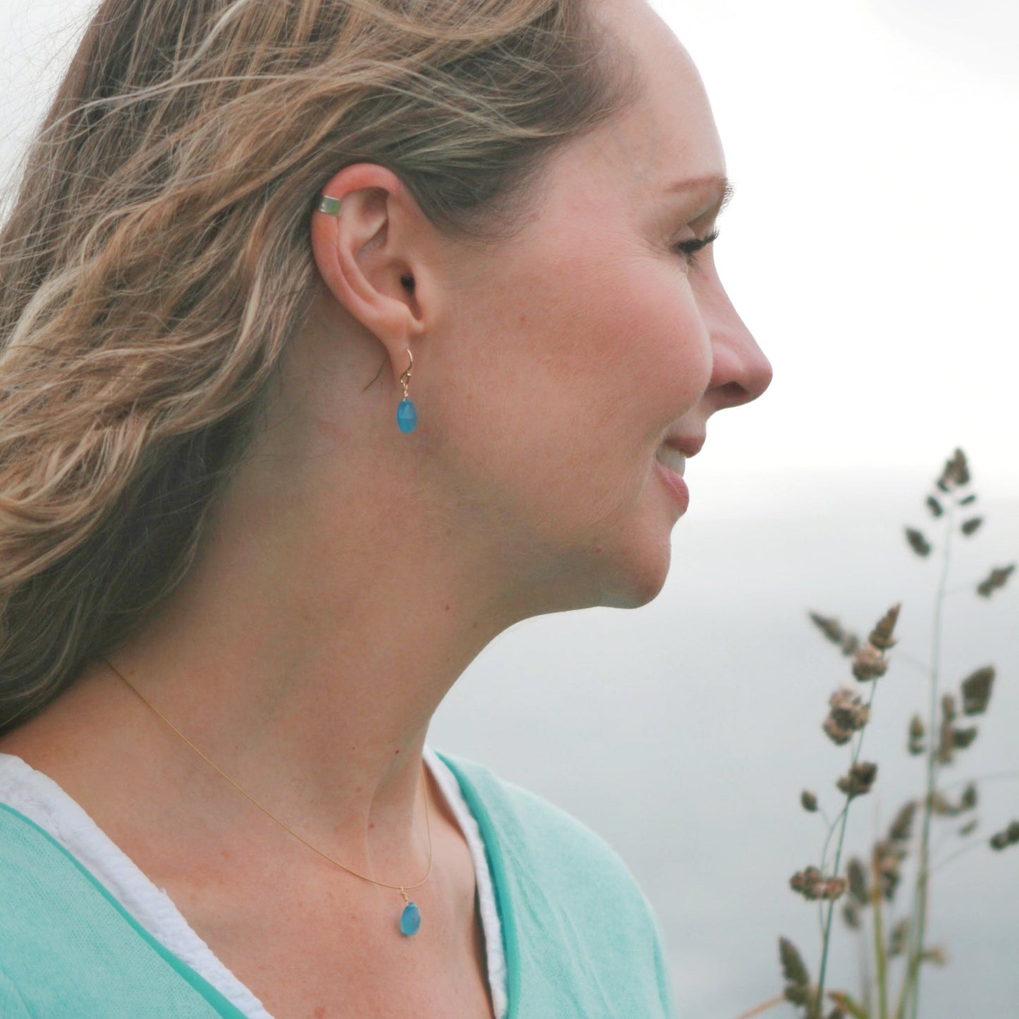 Model wearing Silver Ear Cuff