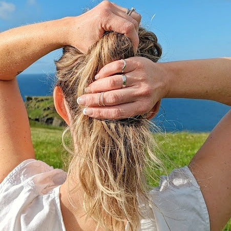 Model wearing Wave Ring