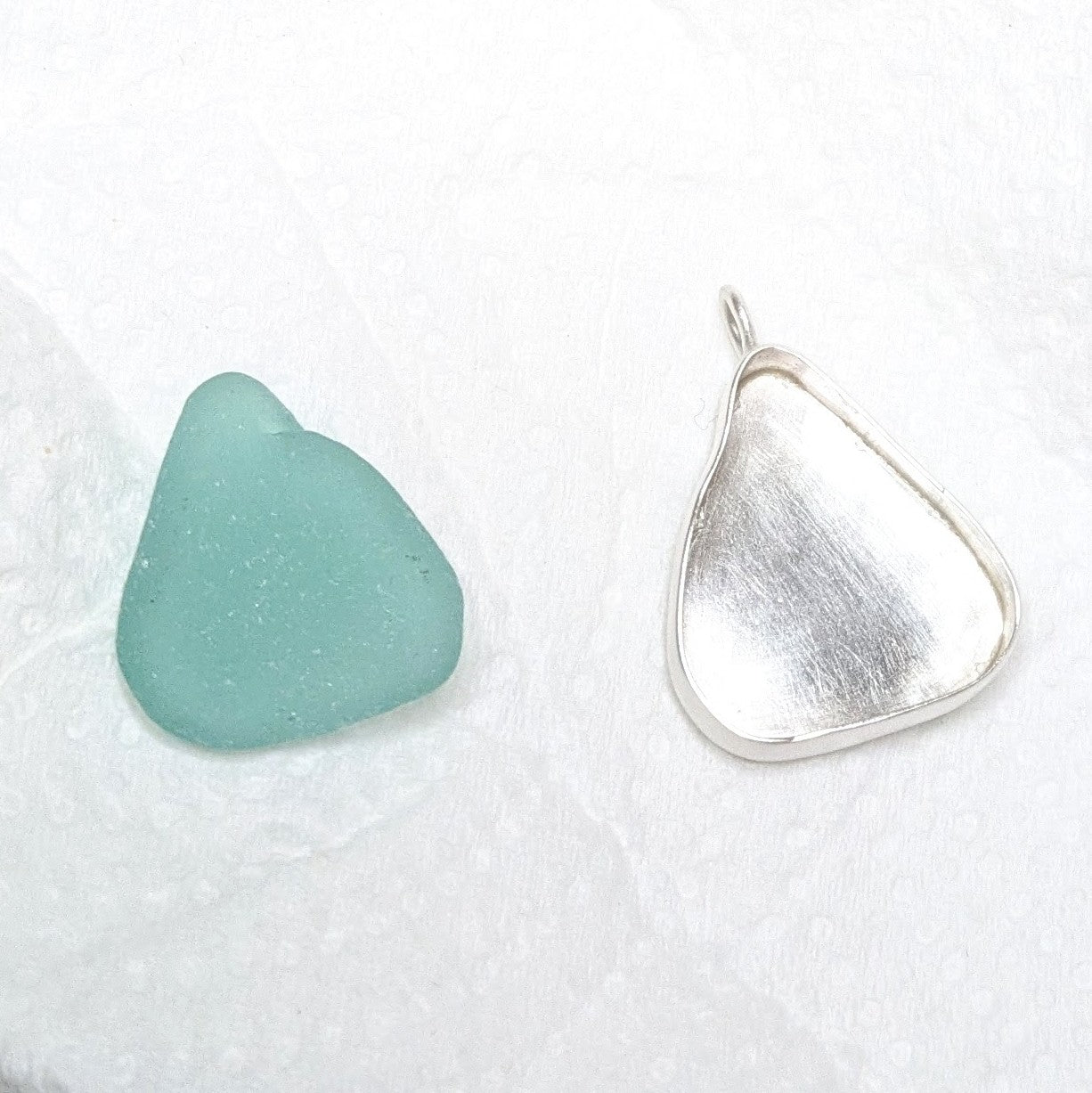 Making of Teal Sea Glass Silver Pendant