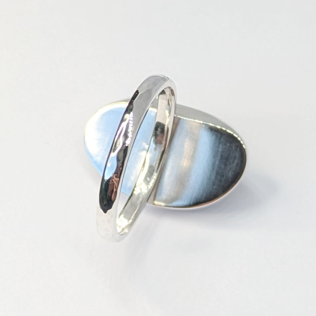 Back view of Cornish Sea Mist Silver Ring