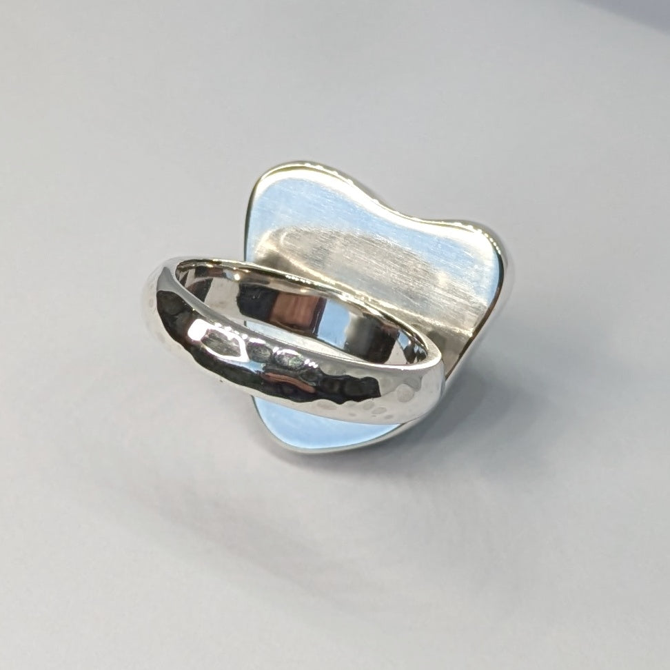 Back of Heart of Green Sea Glass Ring