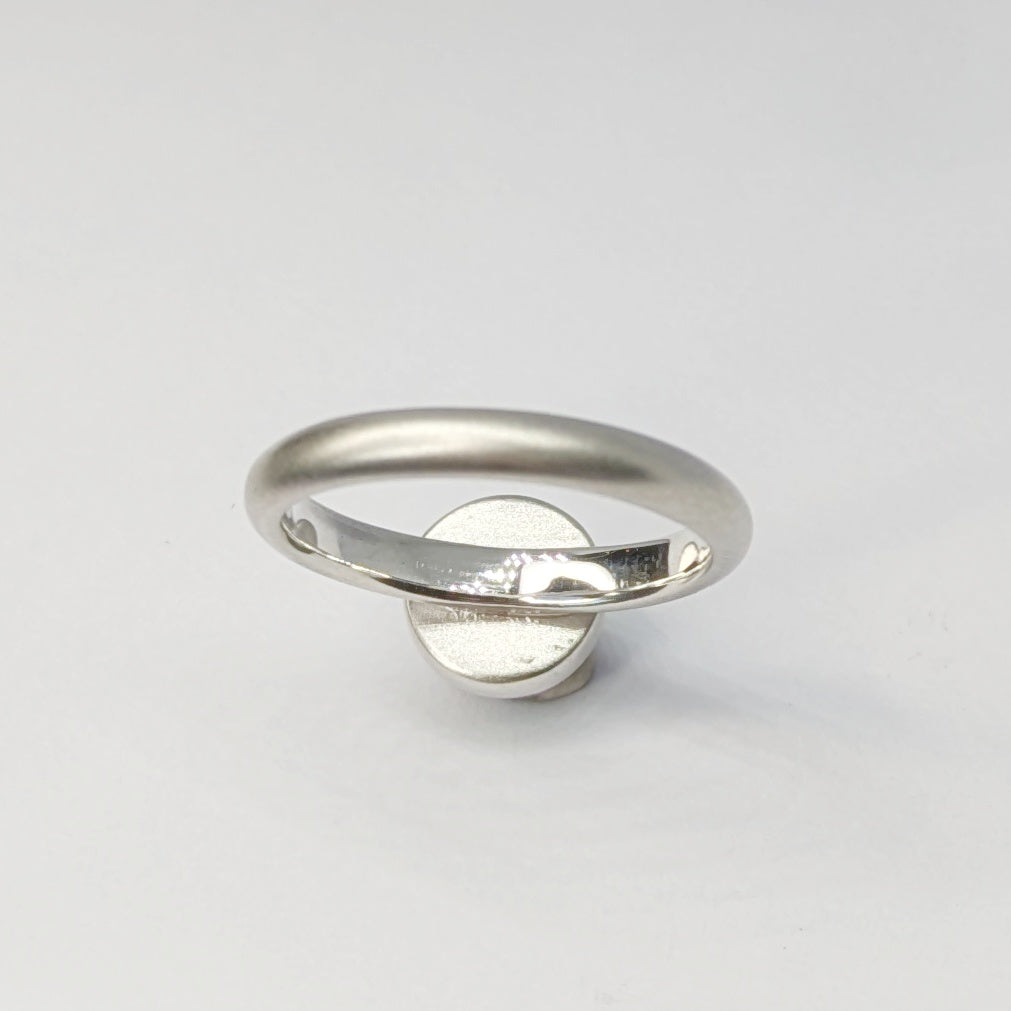 Back of Dreamy Blue Chalcedony Silver Ring