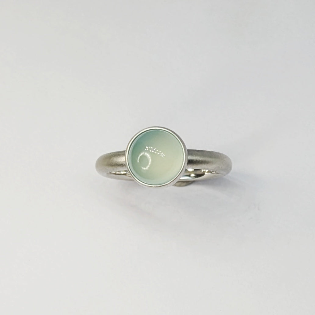 Dreamy Blue Chalcedony Silver Ring