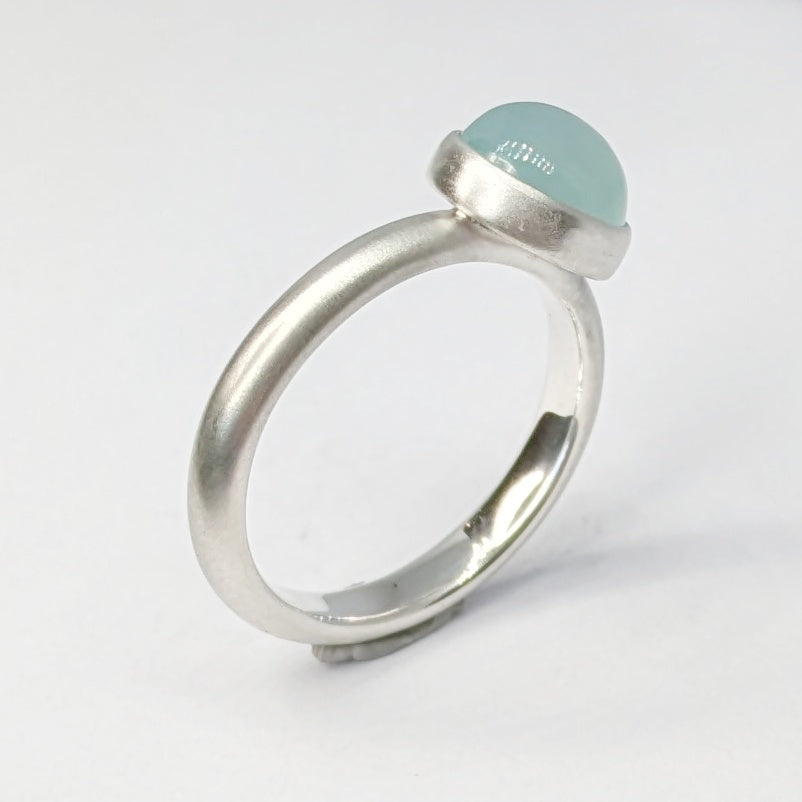 Dreamy Blue Chalcedony Silver Ring