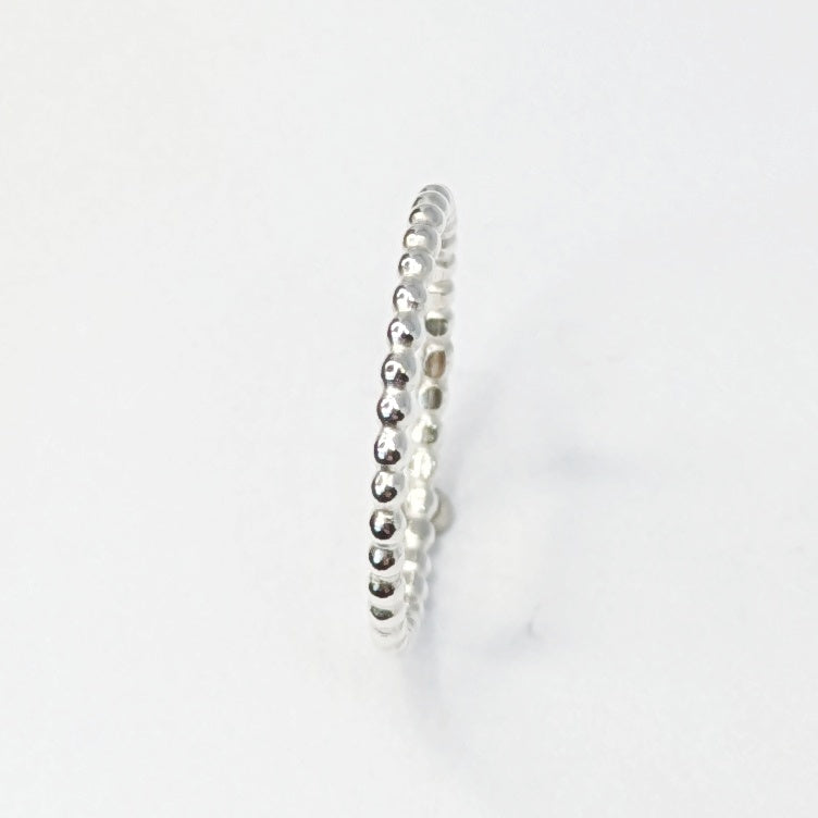 Side of Tiny Pebbles Silver Ring