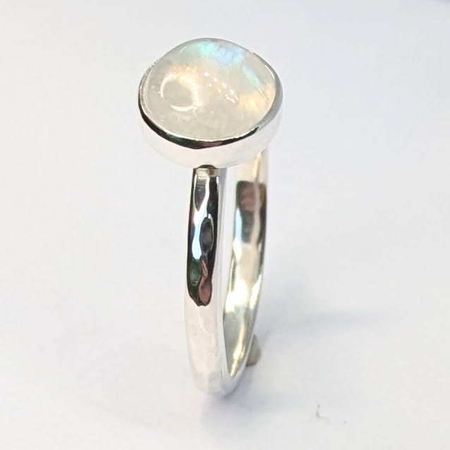 Rainbow Moonstone Silver Ring