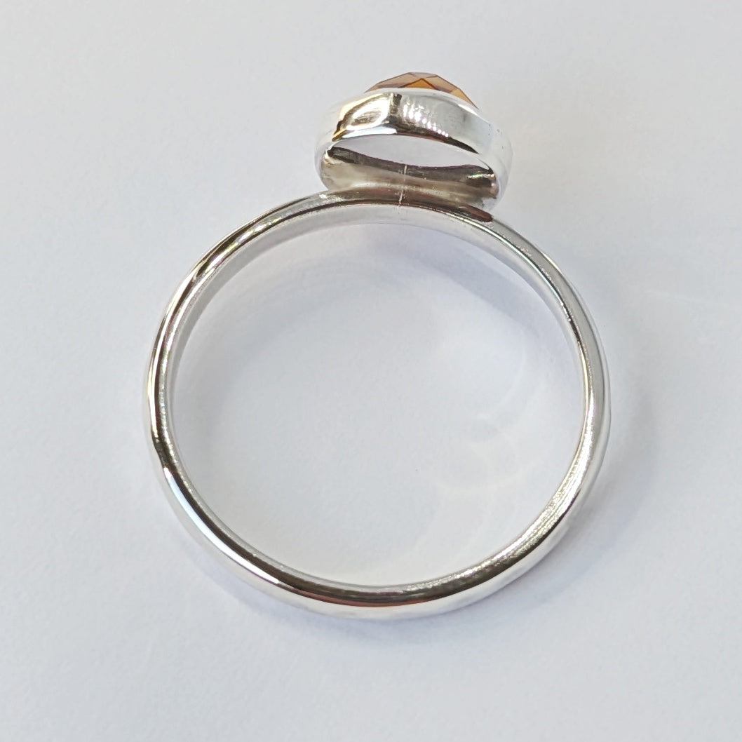 Side of Citrine Silver Ring