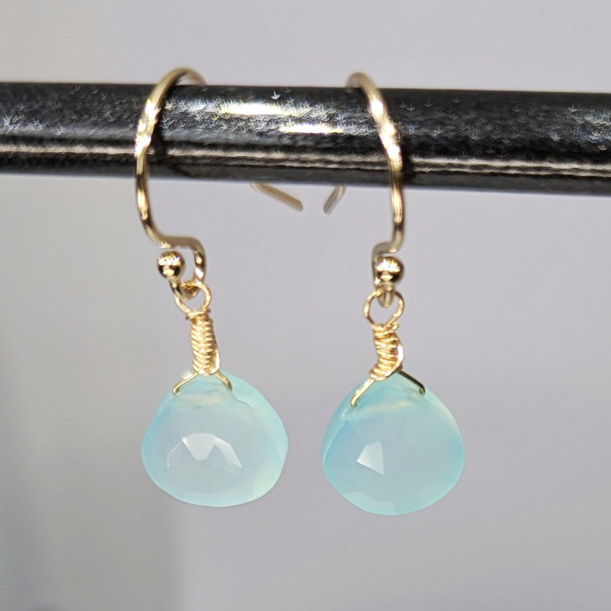 Dreamy Blue Chalcedony Drop Earrings