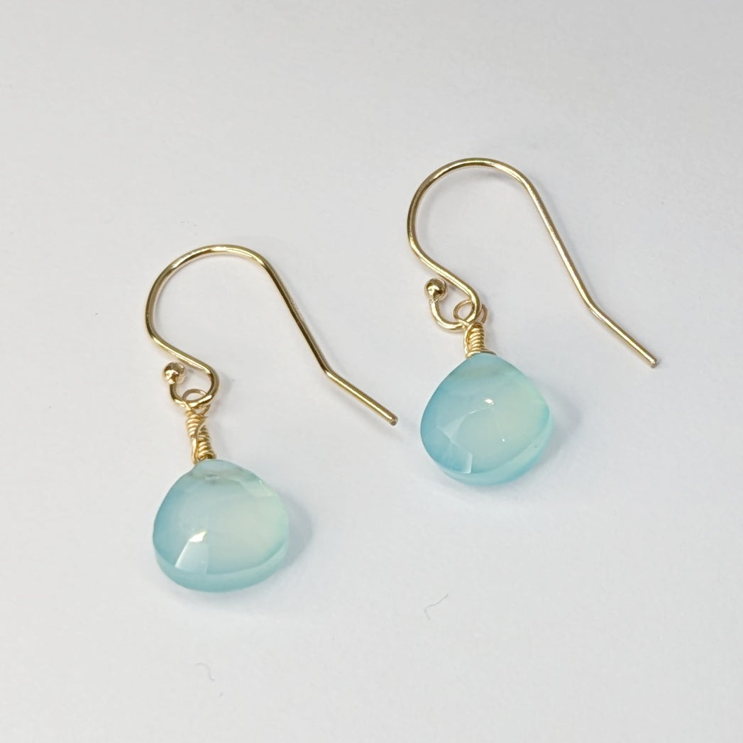 Dreamy Blue Chalcedony Drop Earrings