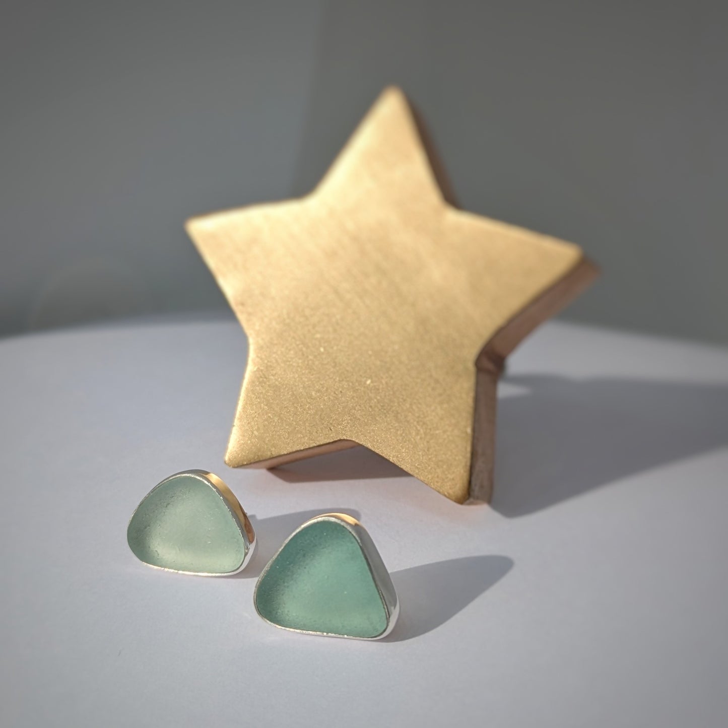 Sea Cove Sea Glass, Silver Stud Earrings