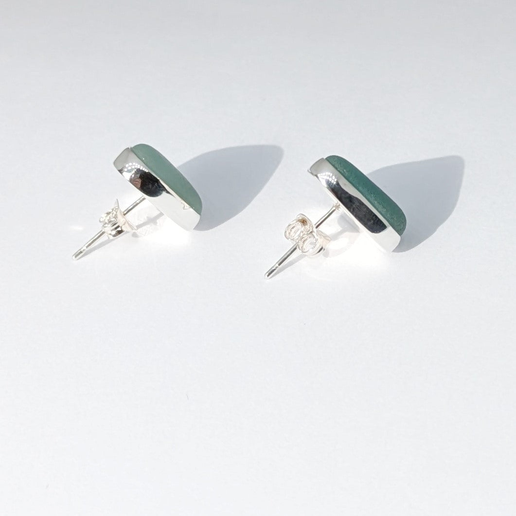 Sea Cove Sea Glass, Silver Stud Earrings