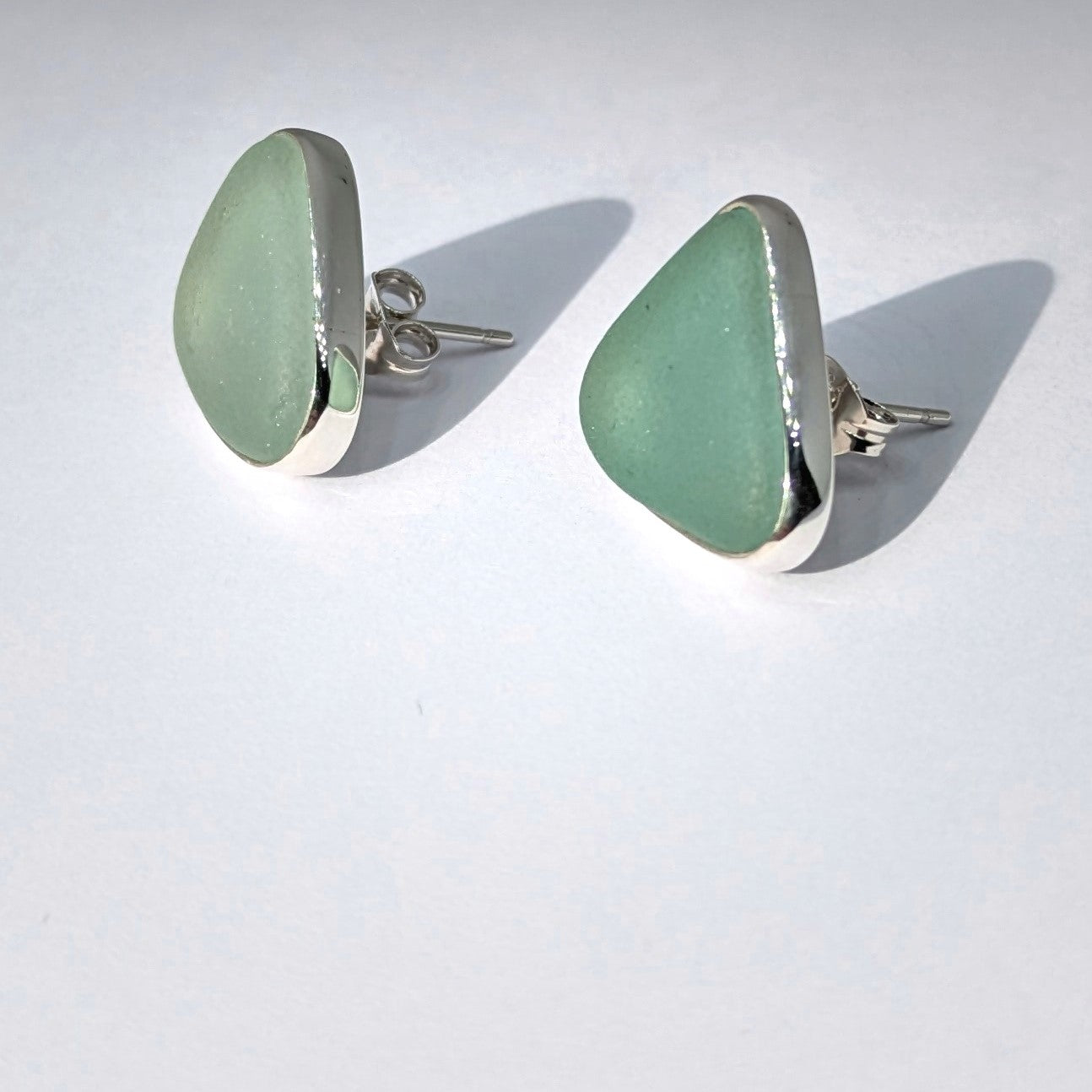 Sea Cove Sea Glass, Silver Stud Earrings