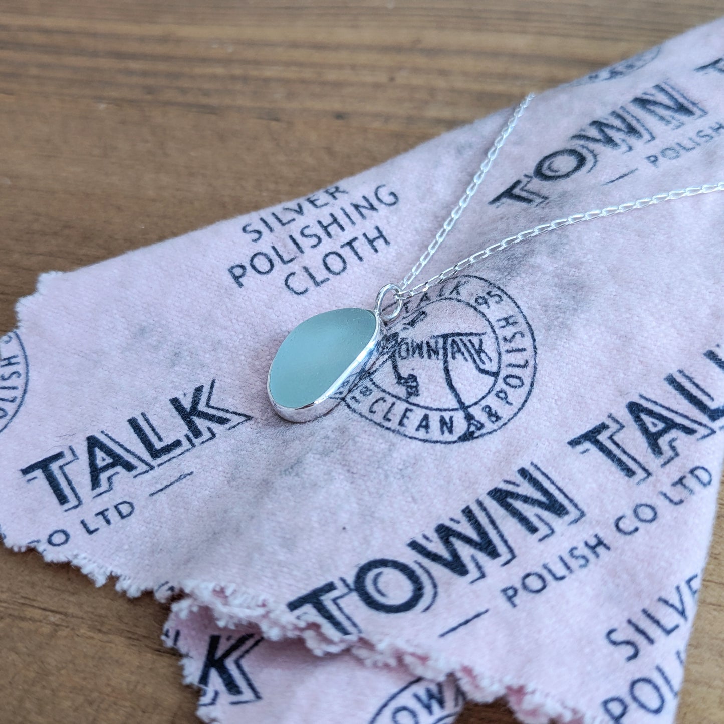 Seafoam Sea Glass Silver Pendant (No.2)