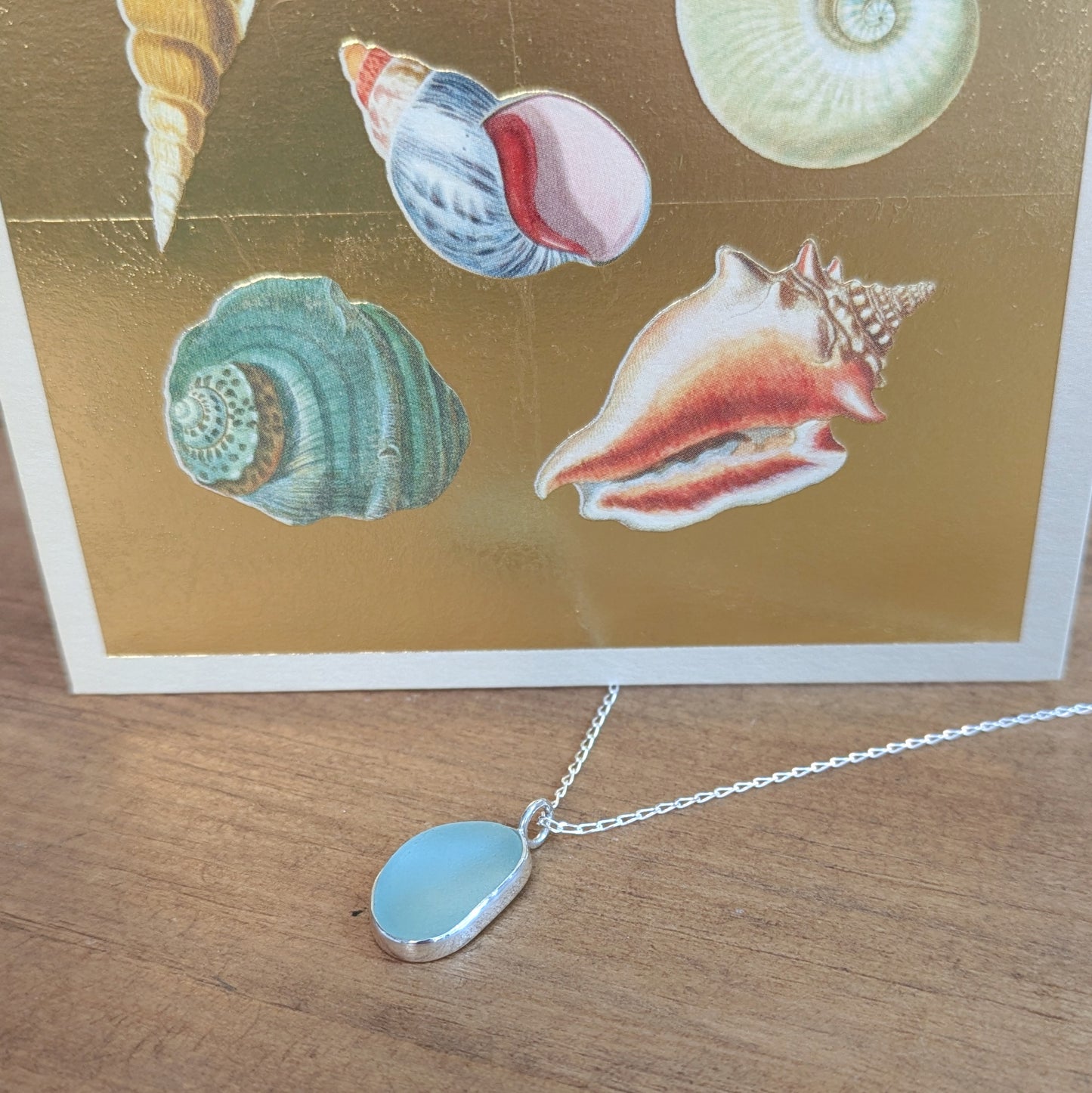 Seafoam Sea Glass Silver Pendant (No.2)