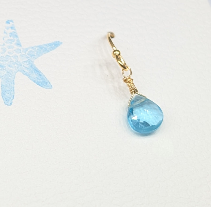 Ocean Blue & Gold Drop Earrings