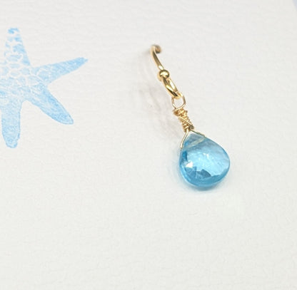 Ocean Blue & Gold Drop Earrings