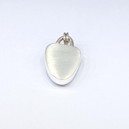 Cornish Blue Sea Glass Silver Pendant back view