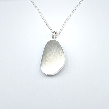 Seafoam Sea Glass Silver Pendant (No.2)