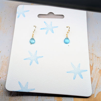 Ocean Blue & Gold Drop Earrings