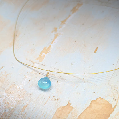 Cornish Blue Sky & Gold Drop Pendant