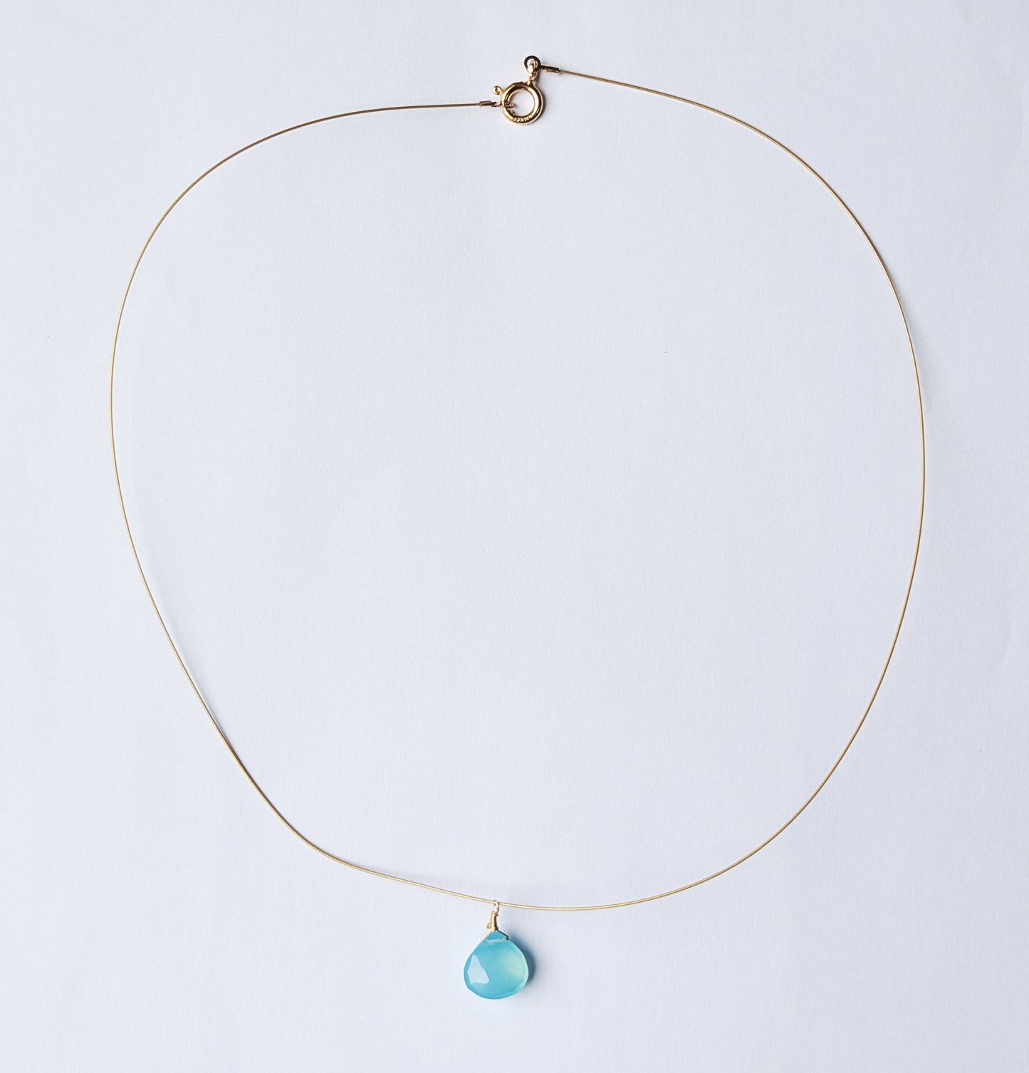 Cornish Blue Sky & Gold Drop Pendant