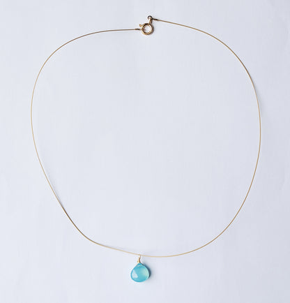 Cornish Blue Sky & Gold Drop Pendant