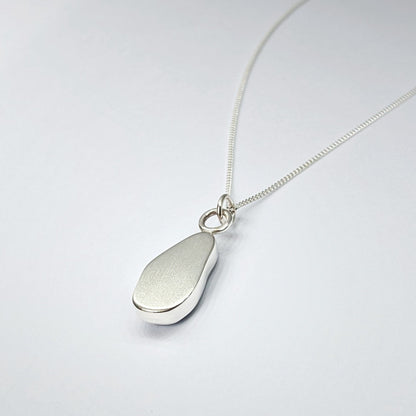 Cornflower Blue Sea Glass, Silver Pendant