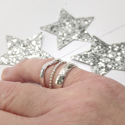 Tiny Pebbles Silver Ring