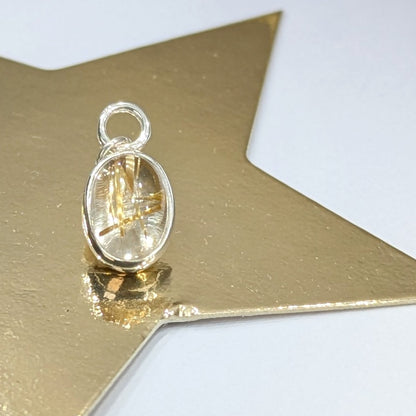 Golden Sparkle quartz  in silver pendant
