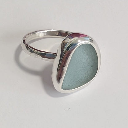 Silver Mist Sea Glass Ring