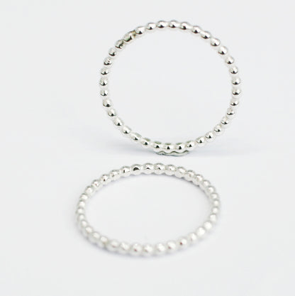 Silver beaded ring. Tiny Pebbles Ring