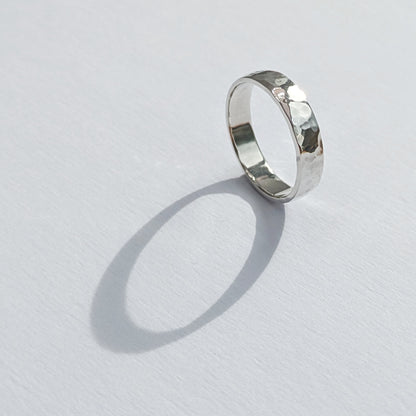 Hammered silver Surf Ring