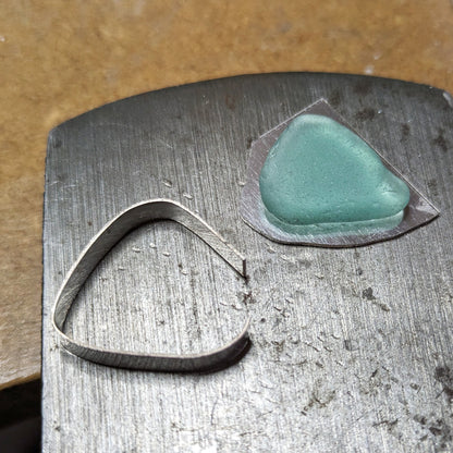 Making of Teal Sea Glass Silver Pendant