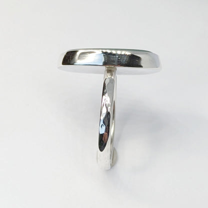Side view of Cornish Sea Mist Silver Ring
