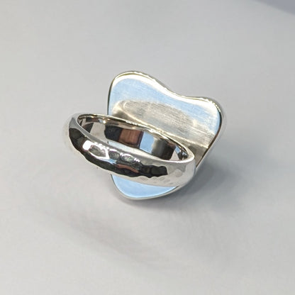 Back of Heart of Green Sea Glass Ring