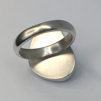 Back of Cornish Sea Mist Matt Silver Ring