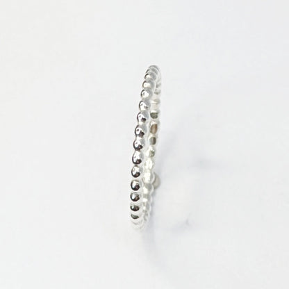 Side of Tiny Pebbles Silver Ring