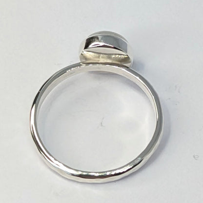 Back of Rainbow Moonstone Silver Ring