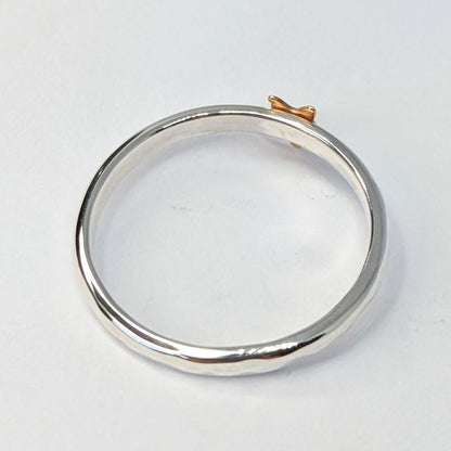 Back of Little Gold Star Silver Ring