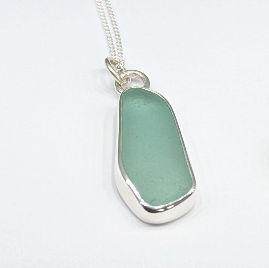 Aquamarine Sea Glass Pendant