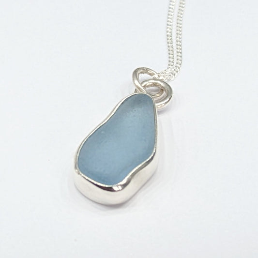 Cornflower Blue Sea Glass Pendant