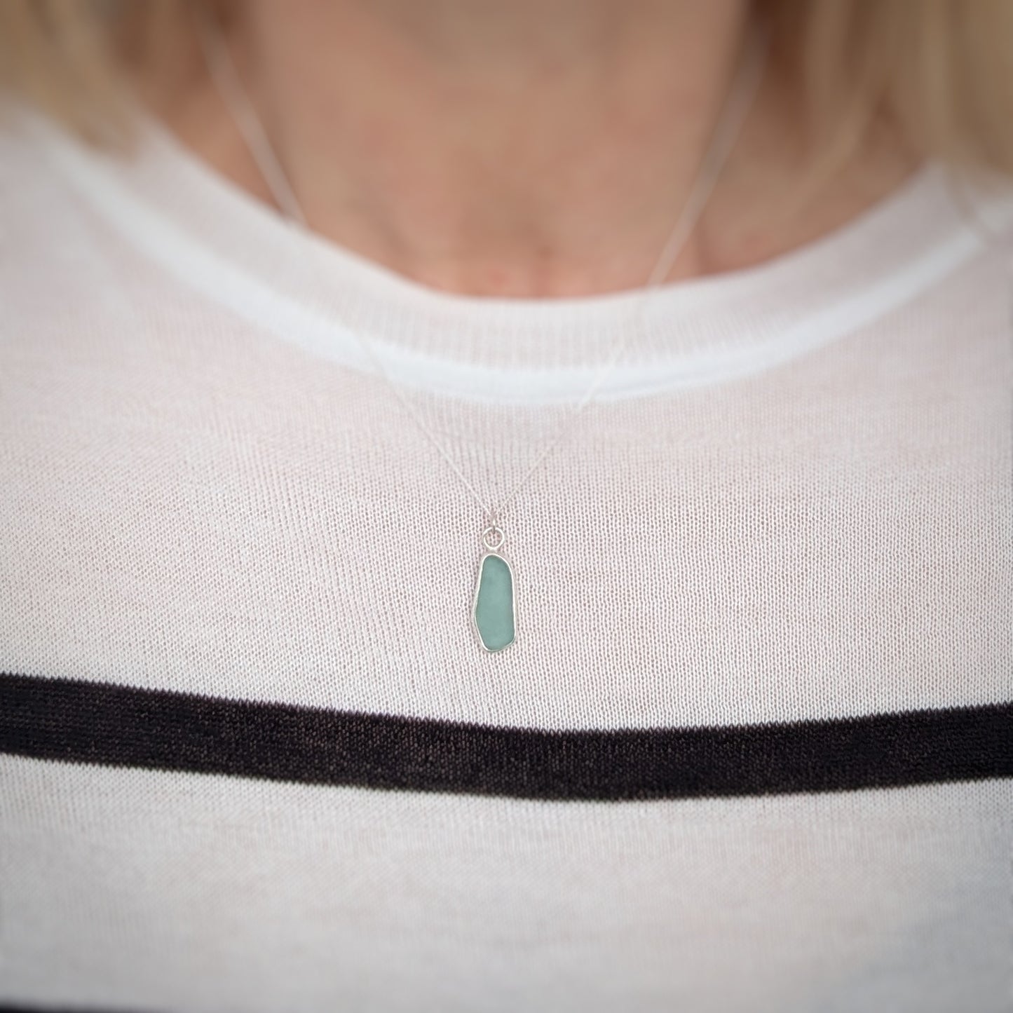 Aquamarine Sea Glass Pendant