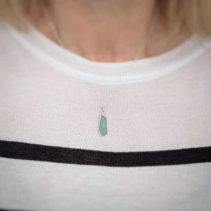 Aquamarine Sea Glass Pendant