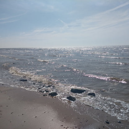 Pale blue sea in the sunshine