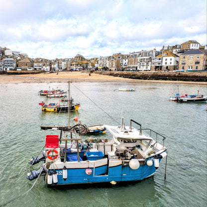 Row of fishing boats in St Ives Harbour
