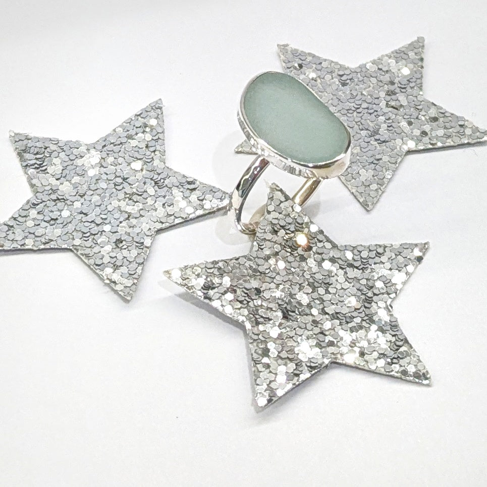 Cornish Sea Mist, Sea Glass Silver Ring