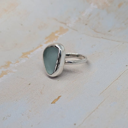 Silver Mist Sea Glass Ring