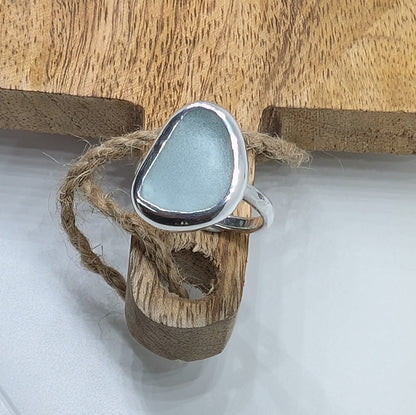 Silver Mist Sea Glass Ring