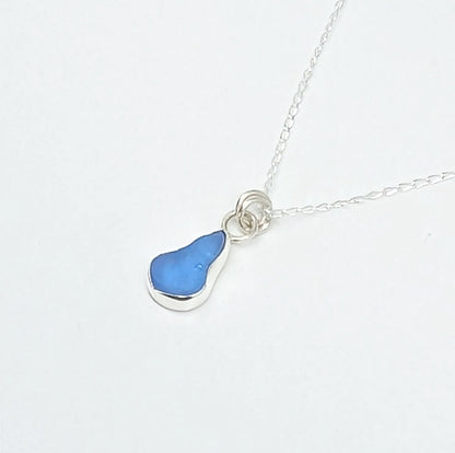 Sky Blue Sea Glass Silver Pendant