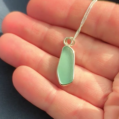 Aquamarine Sea Glass Pendant